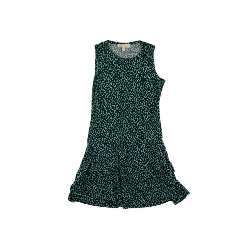 Michael Kors Dress Women's Size Medium Teal Green Black Giraffe Animal‎ Print